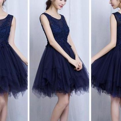 Navy Blue Party Dresses, Cute Party Dresses, Tulle..