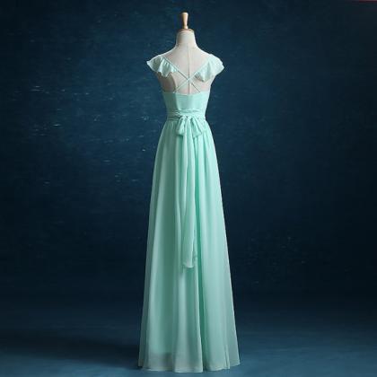 Mint Green Bridesmaid Dress, Chiffo..