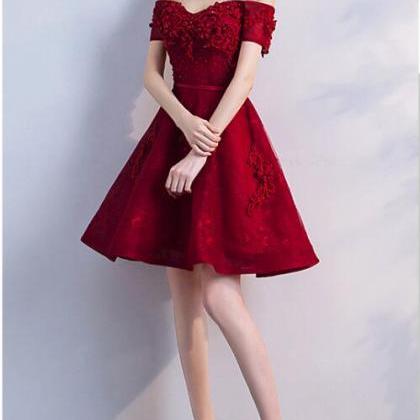 Lovely Dark Red Homecoming Dress, Beautiful Cut..