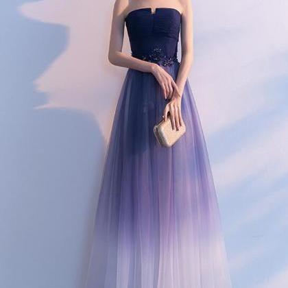 Gradient Long Tulle Formal Gown, Pretty Handmade..