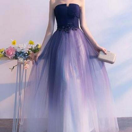 Gradient Long Tulle Formal Gown, Pretty Handmade..