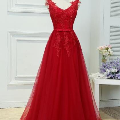 Red Tulle Simple Party Dresses 2019, Beautiful..