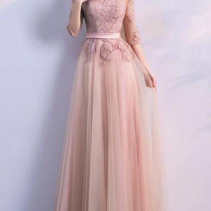 Pink Tulle Bridesmaid Dresses Long, Lovely..