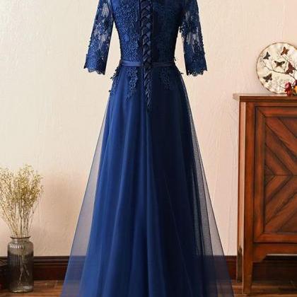 Navy Blue Beautiful Bridesmaid Dress, Lovely..