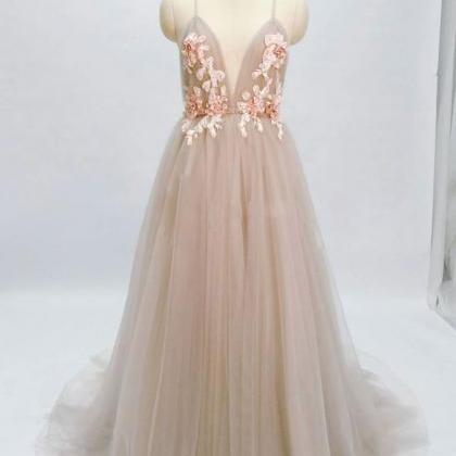 Beautiful Tulle A-line Long Formal Gowns, Prom..