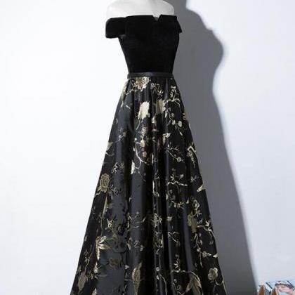 Beautiful Simple Black Floral Satin And Velvet..