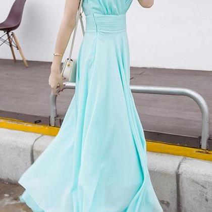 Beautiful Chiffon Simple Bridesmaid Dress, Long..