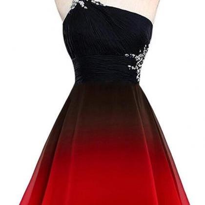 Beautiful One Shoulder Gradient Party Dress,..
