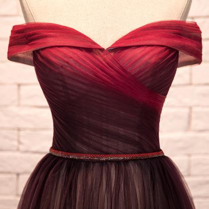 Gradient Red And Black Tulle Sweetheart Party..