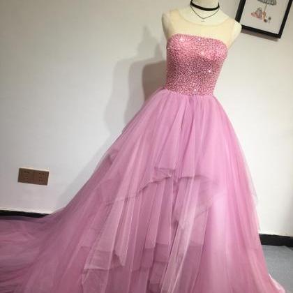 Sweet Pink 16 Dresses, Pink Tull And Beaded Long..