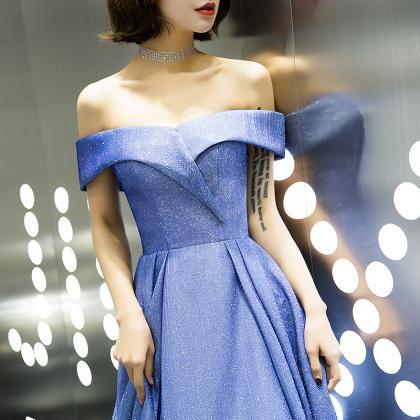 Lovely Blue Gradient Long Party Dress, Off The..