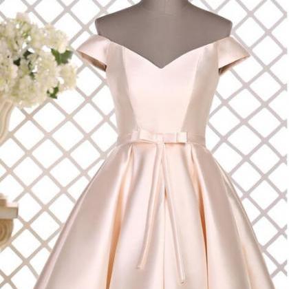 Light Champagne Off The Shoulder Party Dress 2019,..