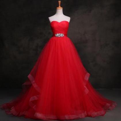 Beautiful Red Tulle Sweetheart Layers Sweet 16..