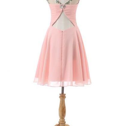 Cute Chiffon Beaded Style Homecoming Dress, Short..