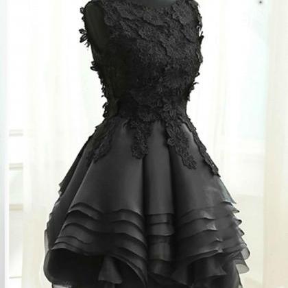 Beautiful Black Layers Knee Length Party Dress,..