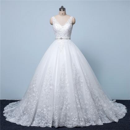 Beautiful White Sweet 16 Gown, Lace Wedding..