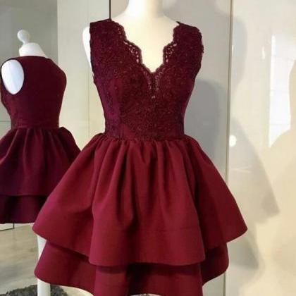 Fashionable Wine Red Homecoming Dress 2020, Short..