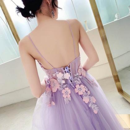 Charming Lavender Tulle Party Dress 2020, Tulle..
