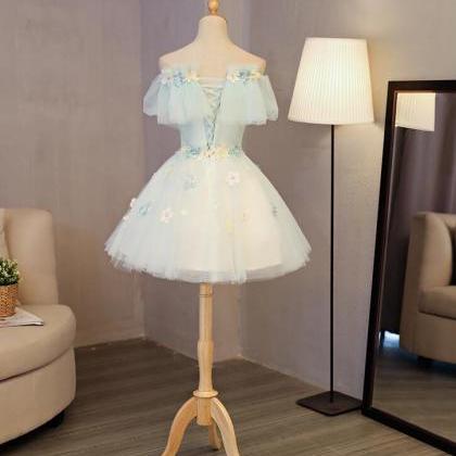 Beautiful Mint Green Tulle Short Party Dress 2020,..
