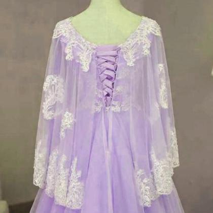Beautiful Light Purple Tulle V-neckline Sweet 16..