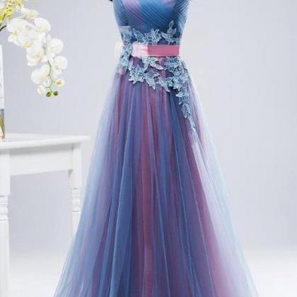 Beautiful Blue And Pink Party Gown With..