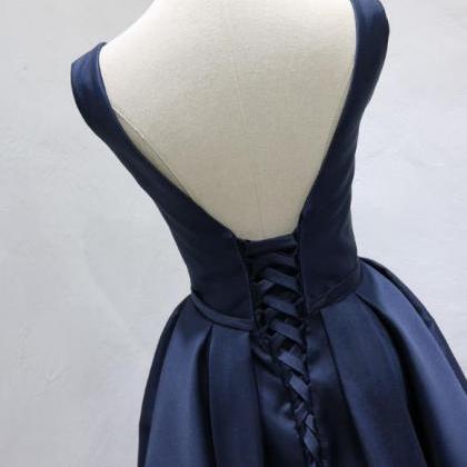 Beautiful Navy Blue Short Bridesmaid Dress,..
