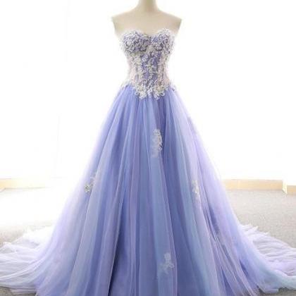 Beautiful Purple Tulle Long Prom Dress 2020, Sweet..