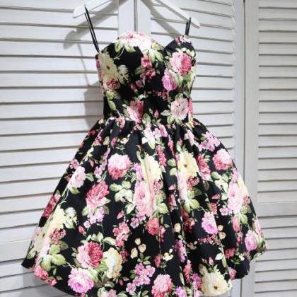 Beautiful Floral Short Sweetheart Party Dress,..