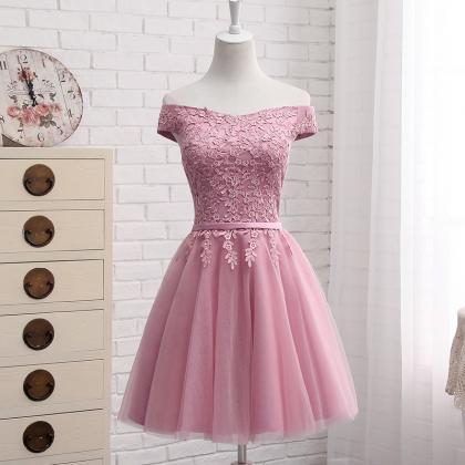 Adorable Pink Tulle Knee Length Party Dress, Short..