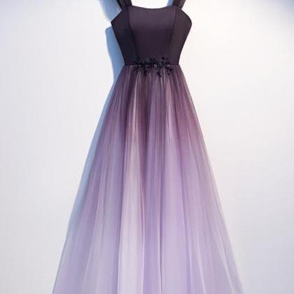 Beautiful Gradient Tulle Long Formal Dress, A-line..