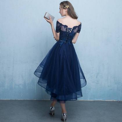 Charming Tulle Short Party Dress, Blue Prom Dress,..
