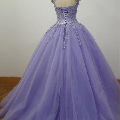 Gorgeous Purple Tulle with Lace App..