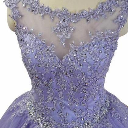 Gorgeous Purple Tulle with Lace App..