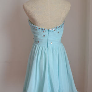 Lovely Light Blue Chiffon Short Prom Dresses 2014 With Beadings on Luulla