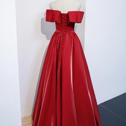 Red A-line Long Prom Dress, Evening Gown, Red..