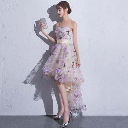 Cute Short Tulle High Low Homecoming Dress, Lovely..