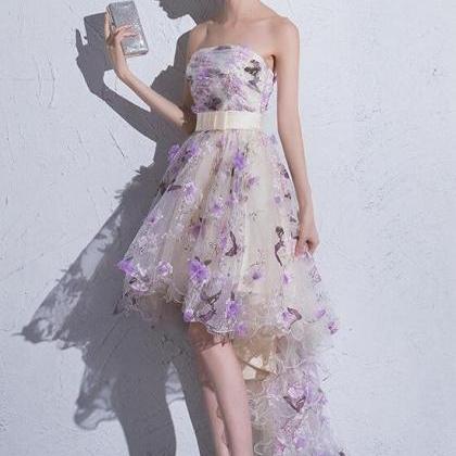 Cute Short Tulle High Low Homecoming Dress, Lovely..