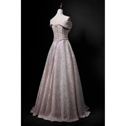 Beautiful Lace Off Shoulder Long Party Dress,..