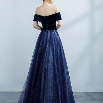 Velvet Top Off Shoulder With Shiny Tulle Skirts..