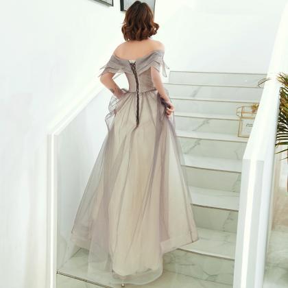 Off Shoulder Sweetheart Tulle With Lace Long..