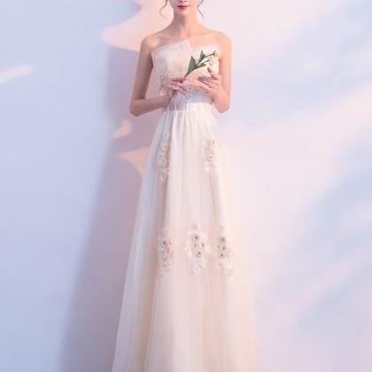 Beautiful Ivory Tulle A-line Long Formal Dress,..