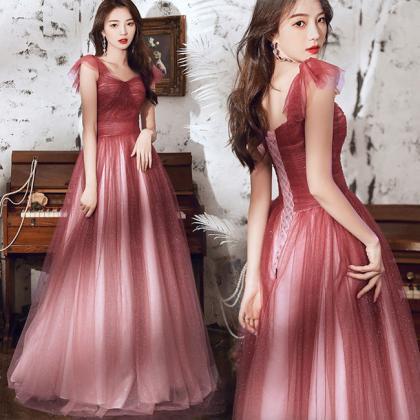 A-line Tulle Sweetheart Gradient Long Party Dress,..