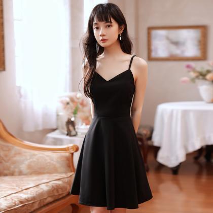 Lovely Little Black Short Dress, Cute Black..