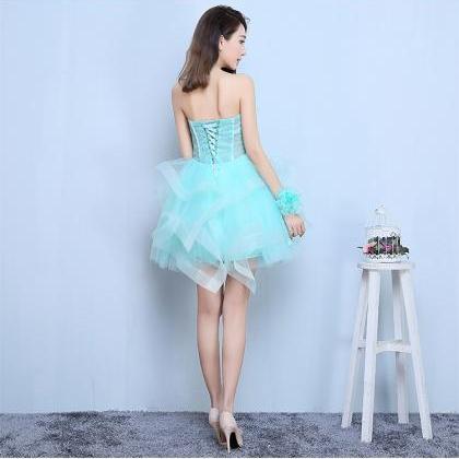 Fashionable Mint Green Tulle Short Party Dresses..