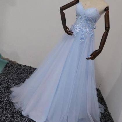 Blue Tulle Sweetheart Party Dress Formal Dress,..