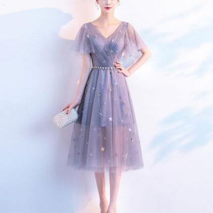 Charming Lovely Grey-blue Short Cute Tulle..