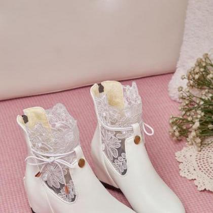 Lovely Women Boots With Lace Detail, Teen Girls..