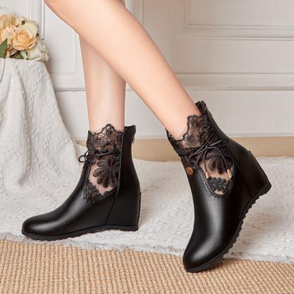 Lovely Women Boots With Lace Detail, Teen Girls..