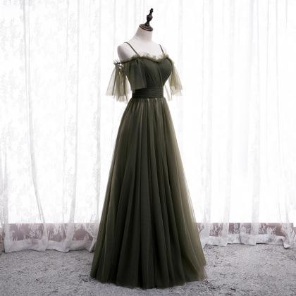 Beautiful Tulle Sweetheart Off Shoulder Long Party..