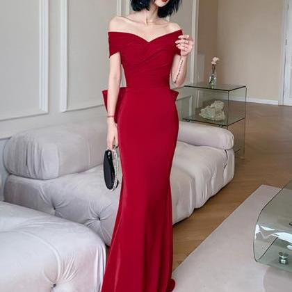 Sexy Red Off Shoulder Evening Dress Party Dress,..